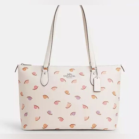 🔥🎁NWT! Coach Gallery Tote Handbag  with Snail Print Msrp:$378.00 - Picture 1 of 4